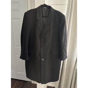 Silver Cloud Coat Mens 46 Black Cashmere Blend Overcoat Long Formal Business